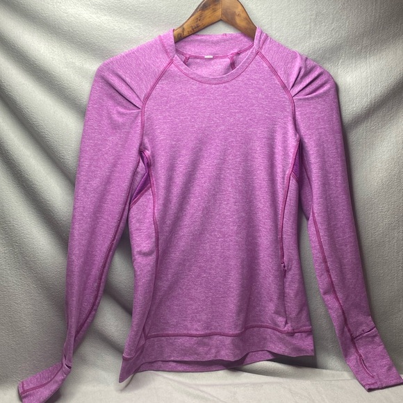 Lululemon Think Fast Long Sleeve Heathered Ultra Violet / Ultra Violet Size 6 - Picture 1 of 8